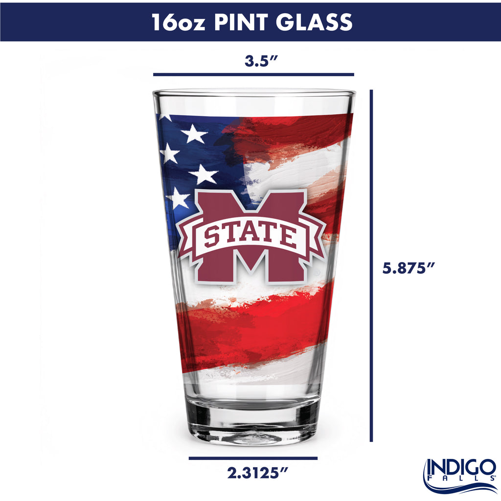 Set of 2 Mississippi State Bulldogs 16oz Americana Pints