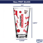 Set of 2 Nebraska Cornhuskers Basketball Sketch 16oz Pints