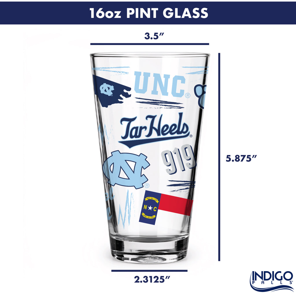 Set of 2 North Carolina Tar Heels Local 16oz Pints