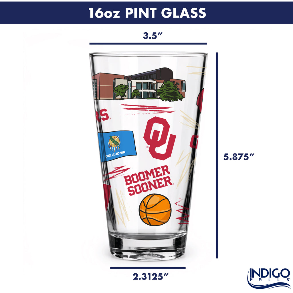 Set of 2 Oklahoma Sooners Local 16oz Pints