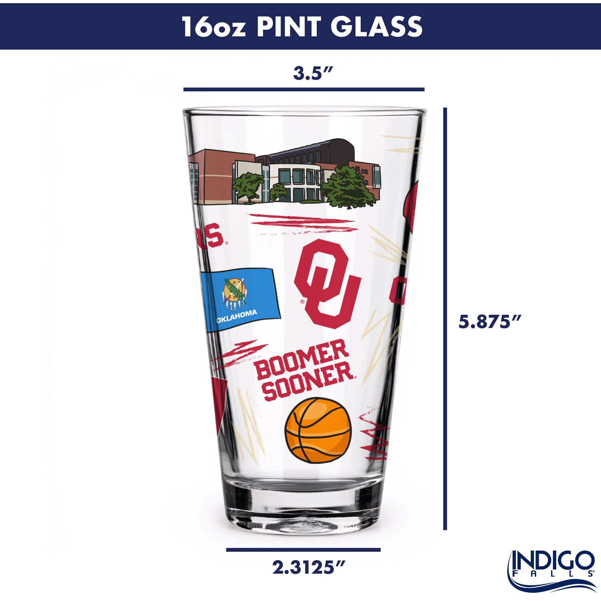 Set of 2 Oklahoma Sooners Local 16oz Pints