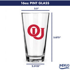 Set of 2 Oklahoma Sooners College Vault Sketch 16oz Pints
