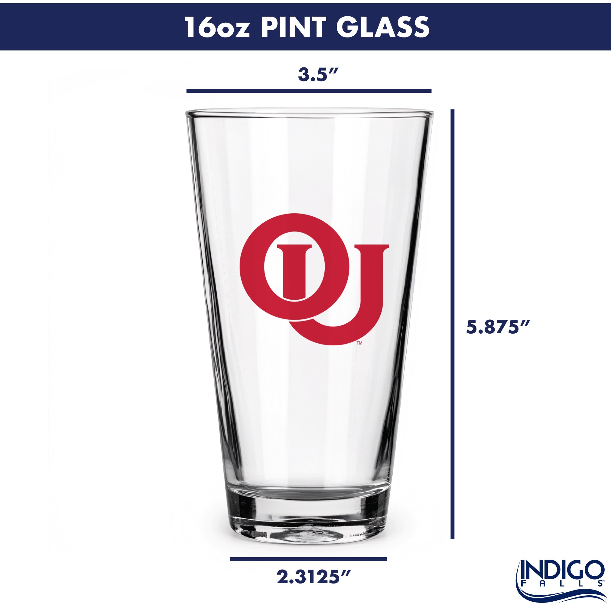 Set of 2 Oklahoma Sooners College Vault Sketch 16oz Pints