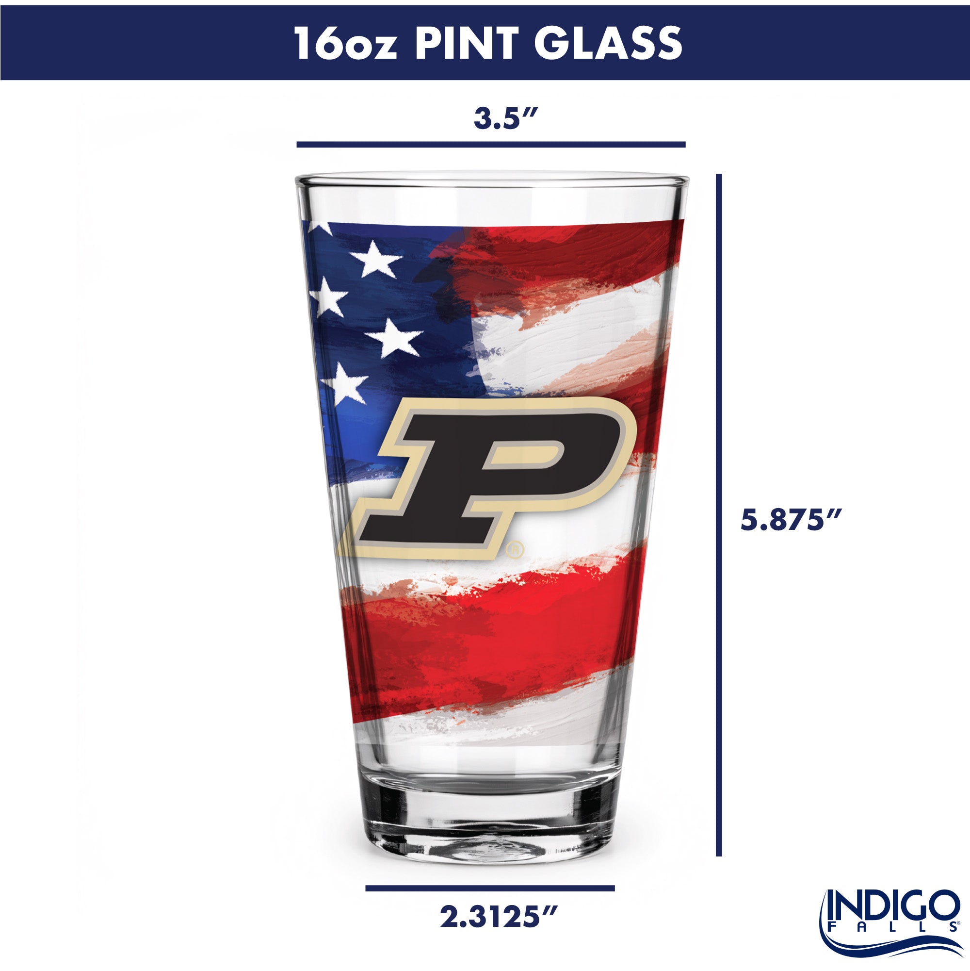 Set of 2 Purdue Boilermakers 16oz Americana Pints