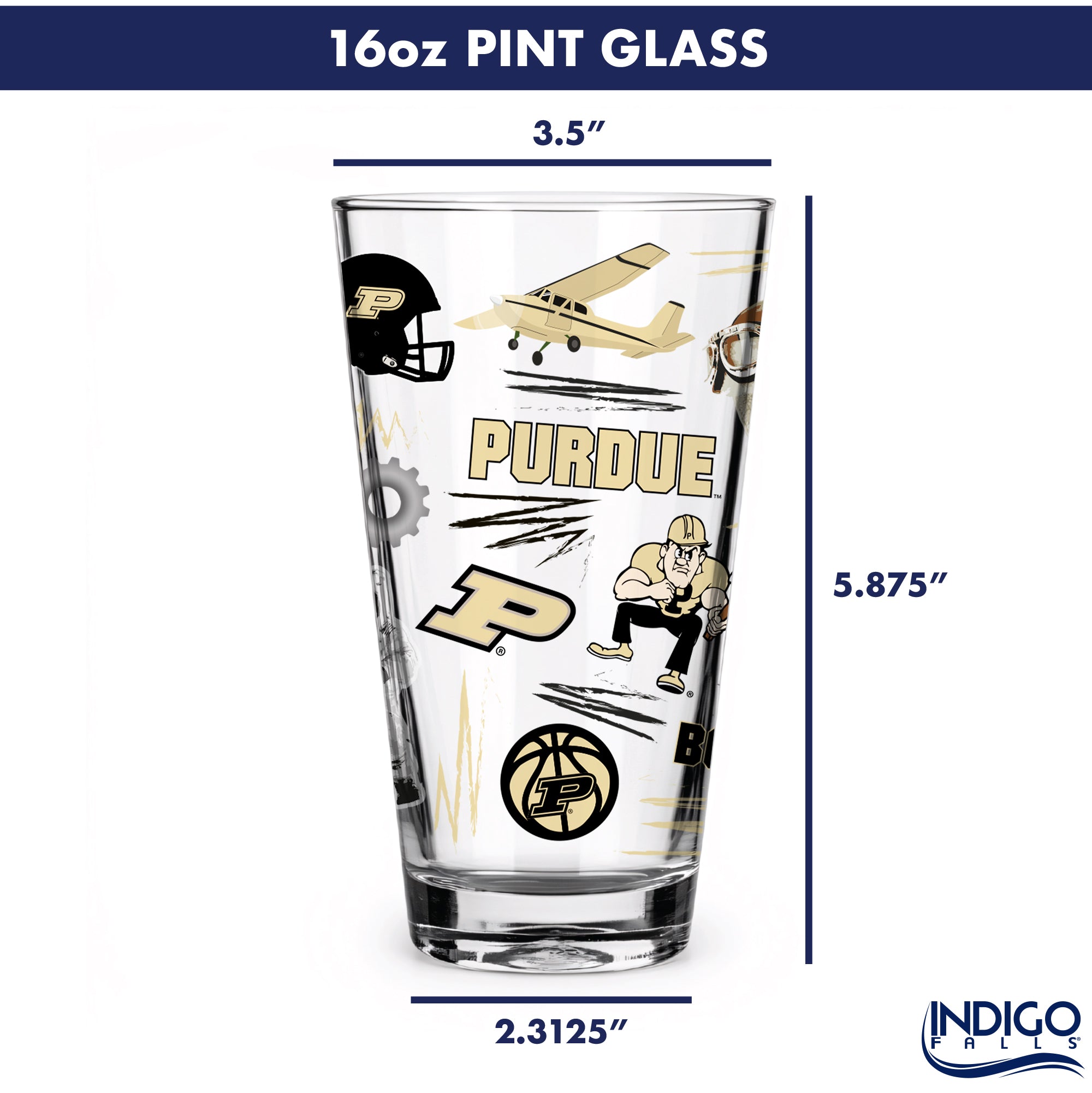 Set of 2 Purdue Boilermakers Local 16oz Pints