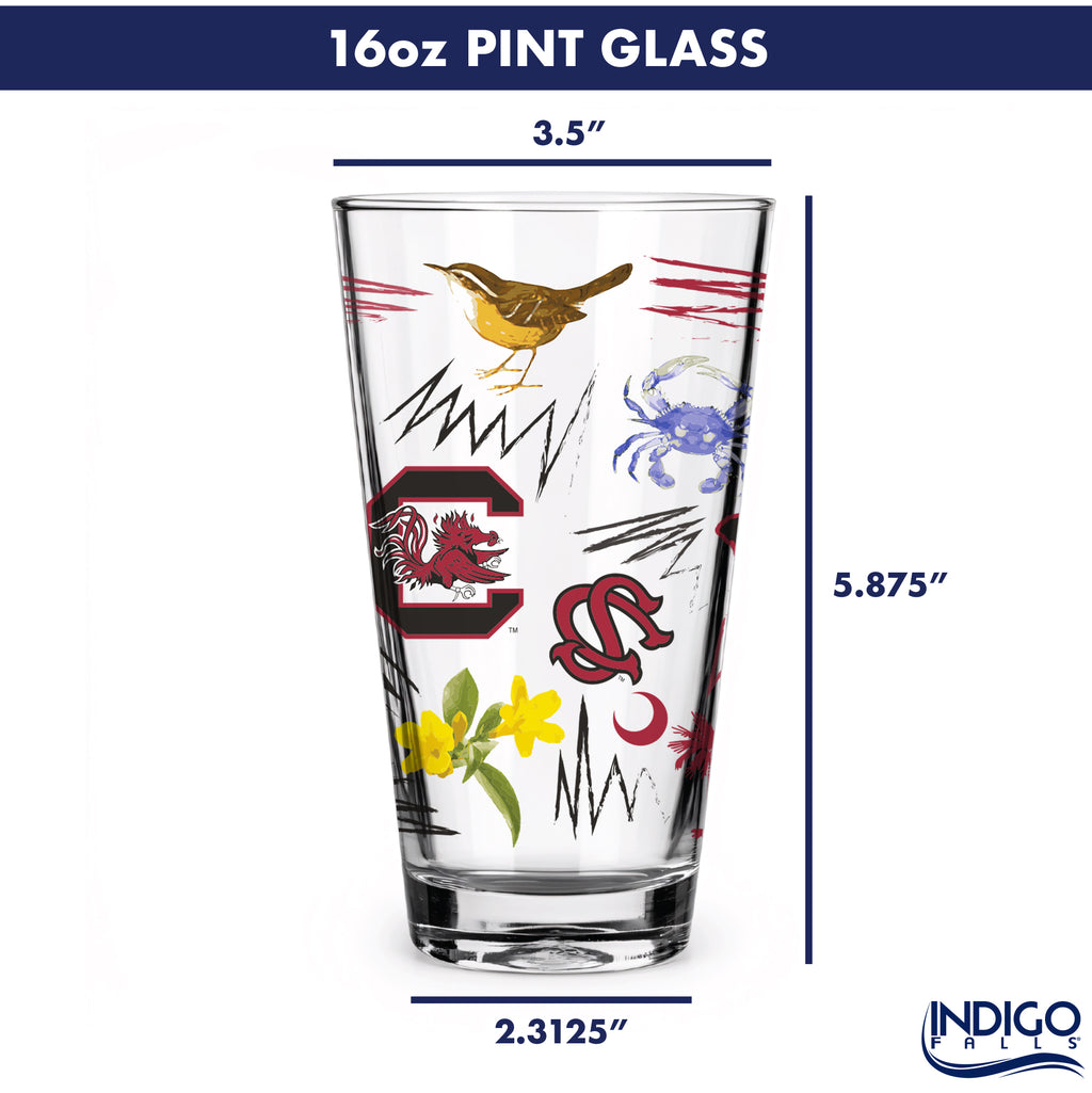 Set of 2 South Carolina Gamecocks Local 16oz Pints