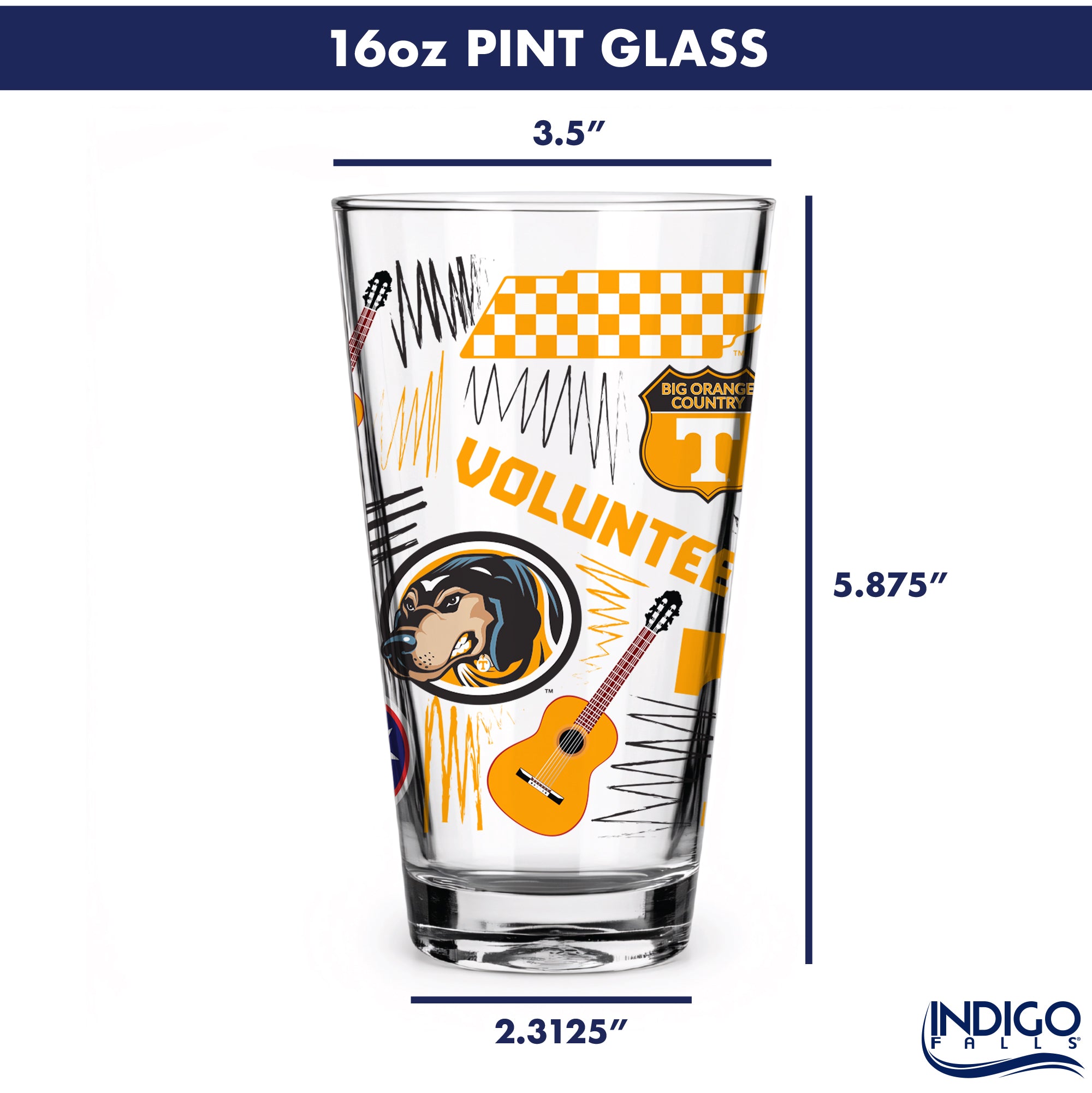Indigo Falls Tennessee Volunteers Pint - Thumbnail 4