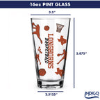 Set of 2 Texas Longhorns Basketball Sketch 16oz Pints