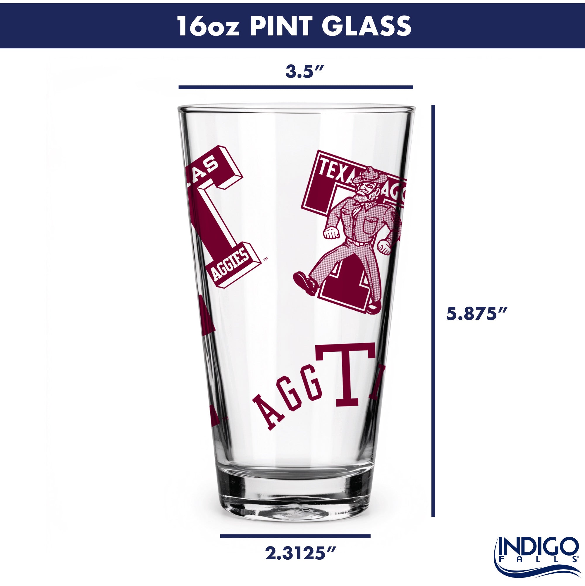 16oz Texas A&M Aggies College Vault Medley Pint 2 Pack