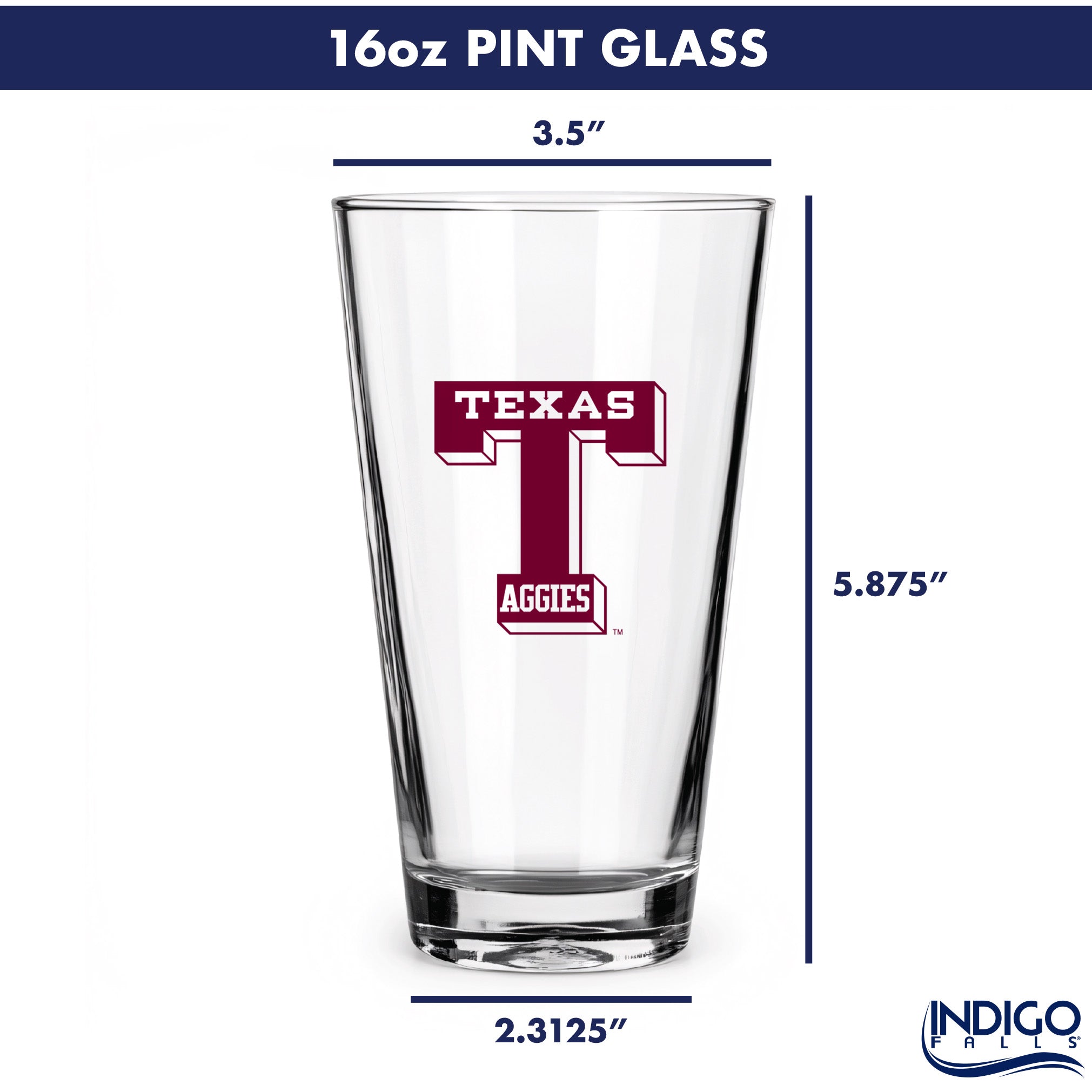 Set of 2 Texas A&M Aggies College Vault Sketch 16oz Pints