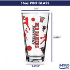 Set of 2 Texas Tech Red Raiders Basketball Sketch 16oz Pints