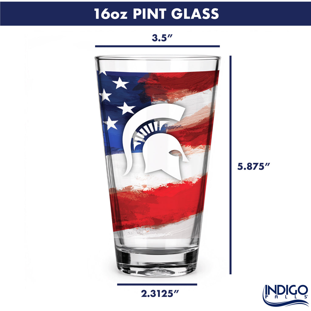 Set of 2 Michigan State Spartans 16oz Americana Pints