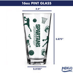 Set of 2 Michigan State Spartans Basketball Sketch 16oz Pints