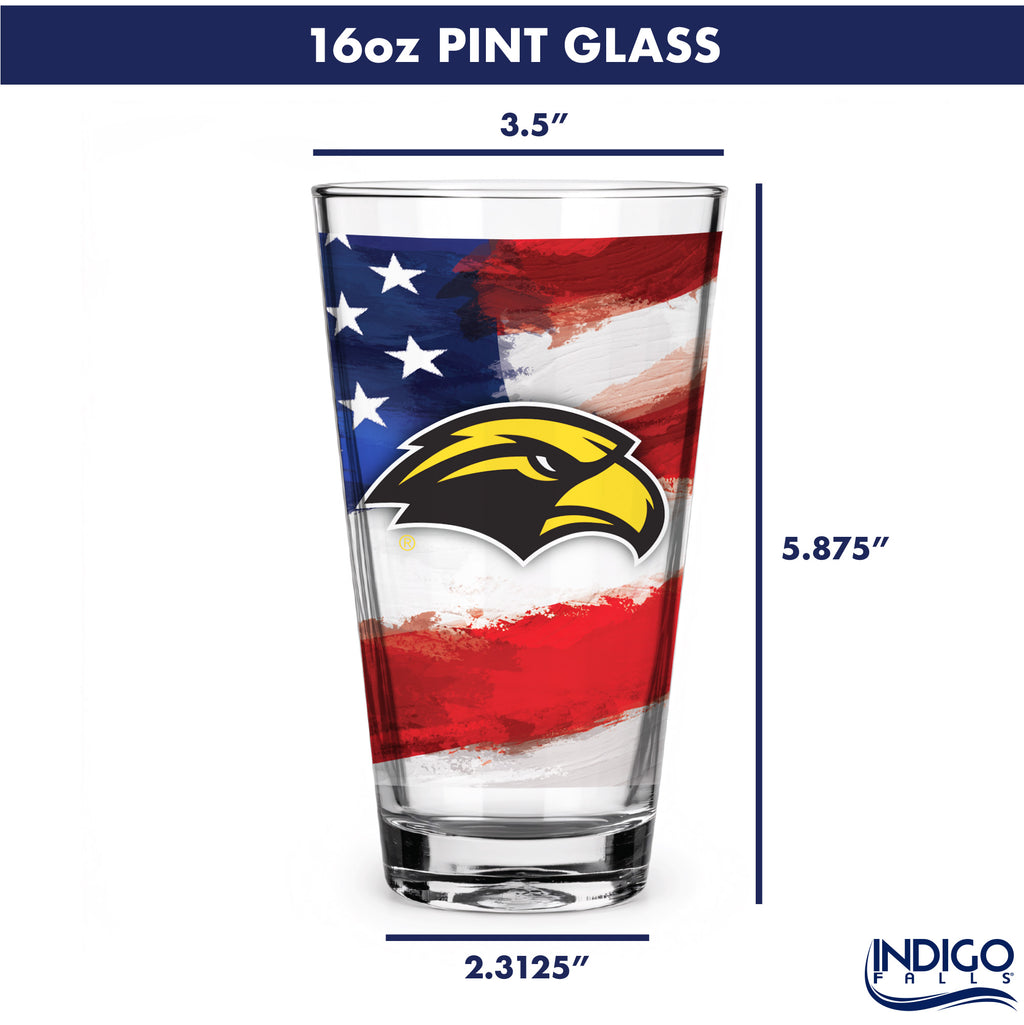 Set of 2 Southern Miss Golden Eagles 16oz Americana Pints