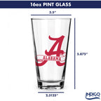 Set of 2 Alabama Crimson Tide College Vault Sketch 16oz Pints