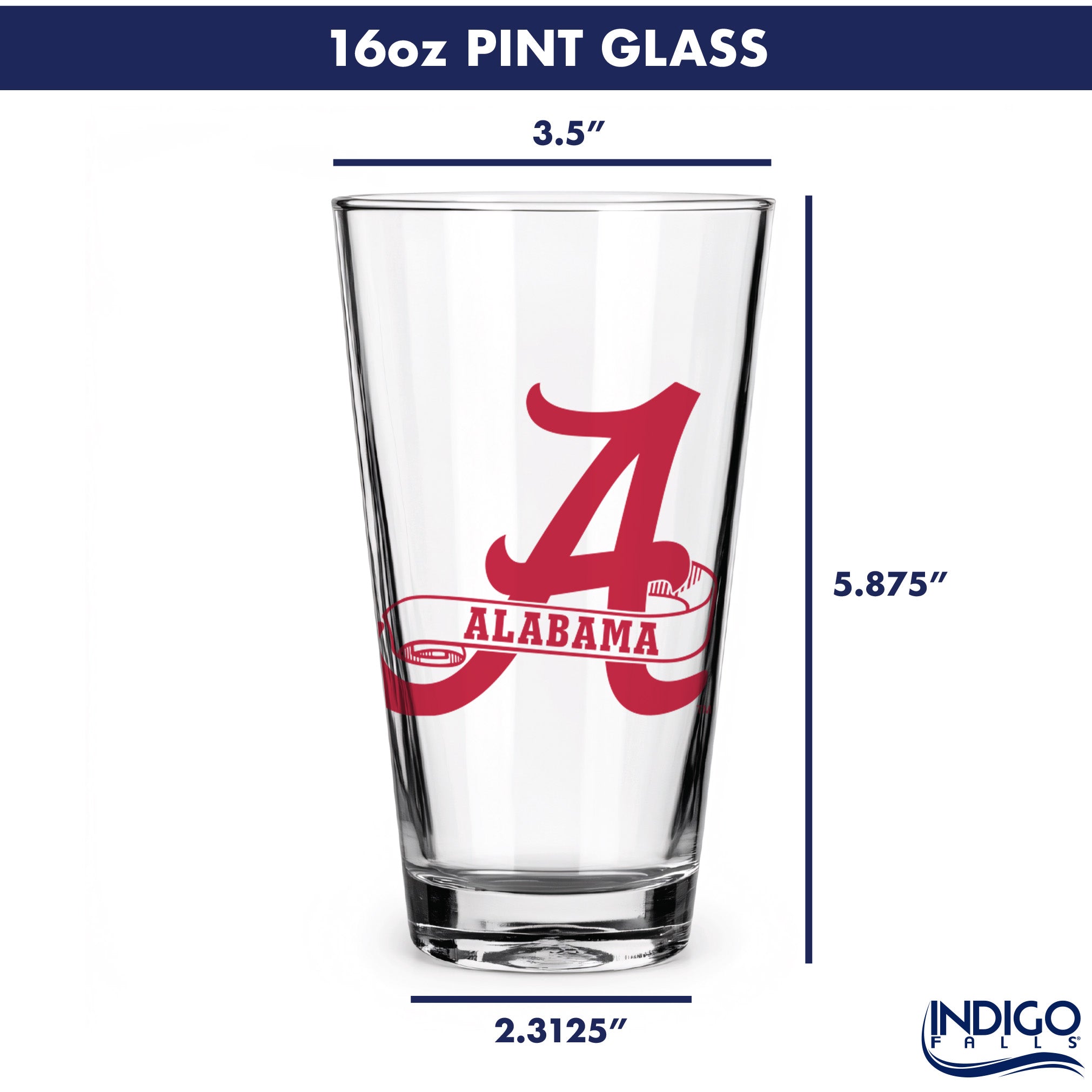Set of 2 Alabama Crimson Tide College Vault Sketch 16oz Pints