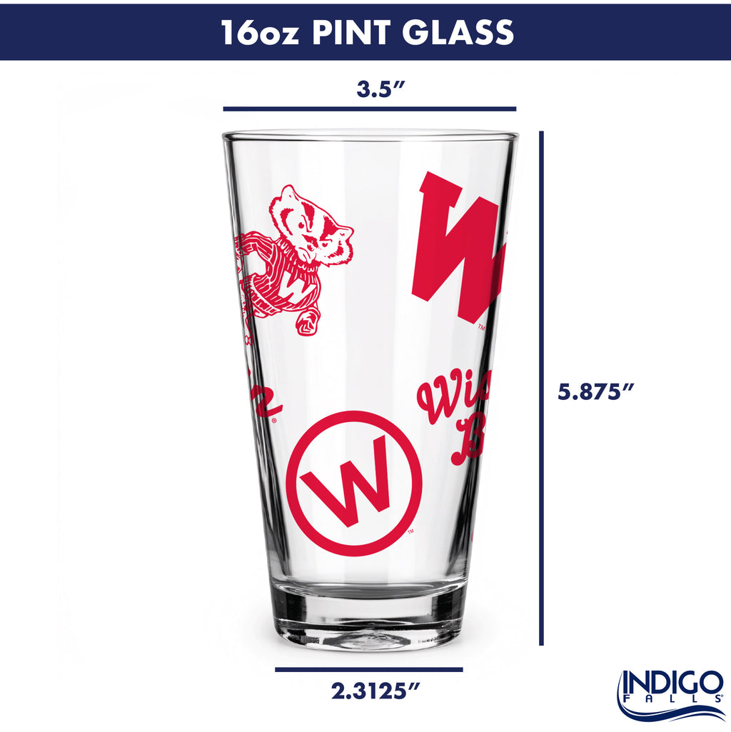 16oz Wisconsin Badgers College Vault Medley Pint 2 Pack