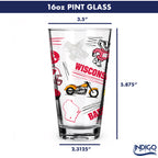 Set of 2 Wisconsin Badgers Local 16oz Pints