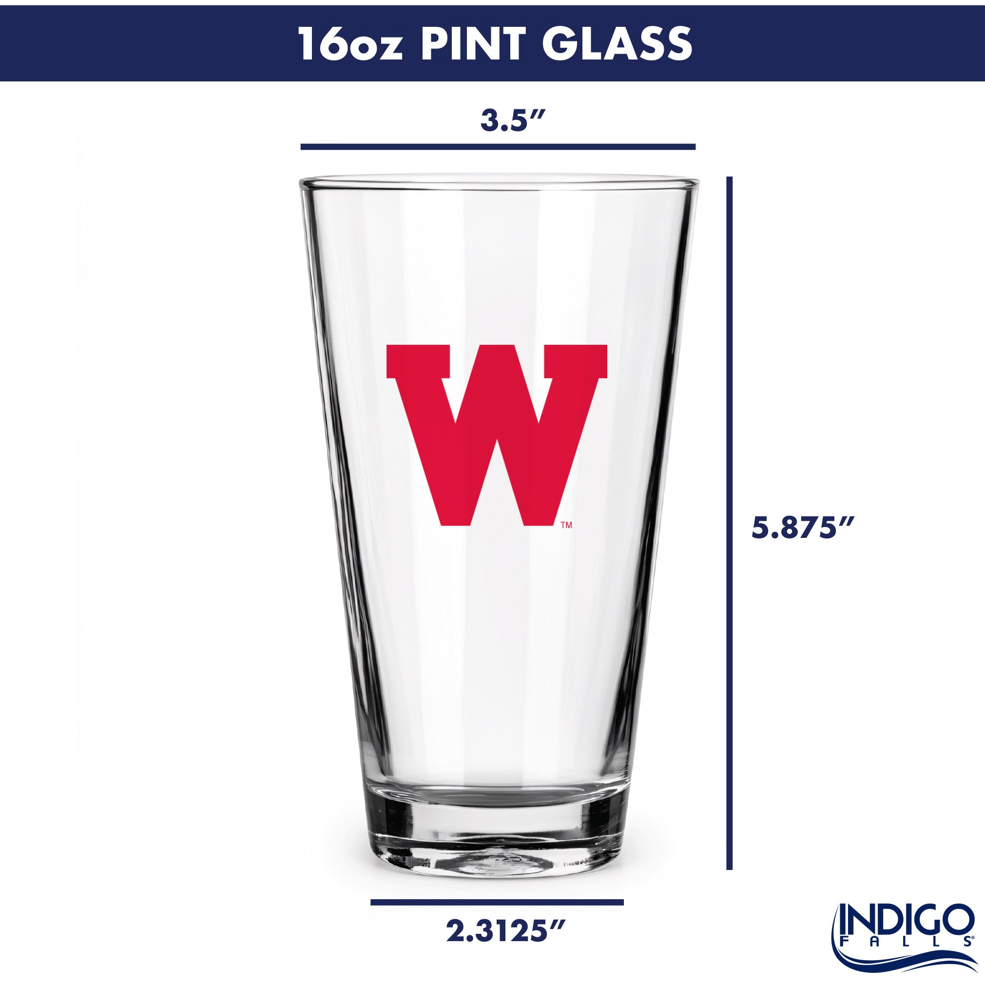 Set of 2 Wisconsin Badgers College Vault Sketch 16oz Pints