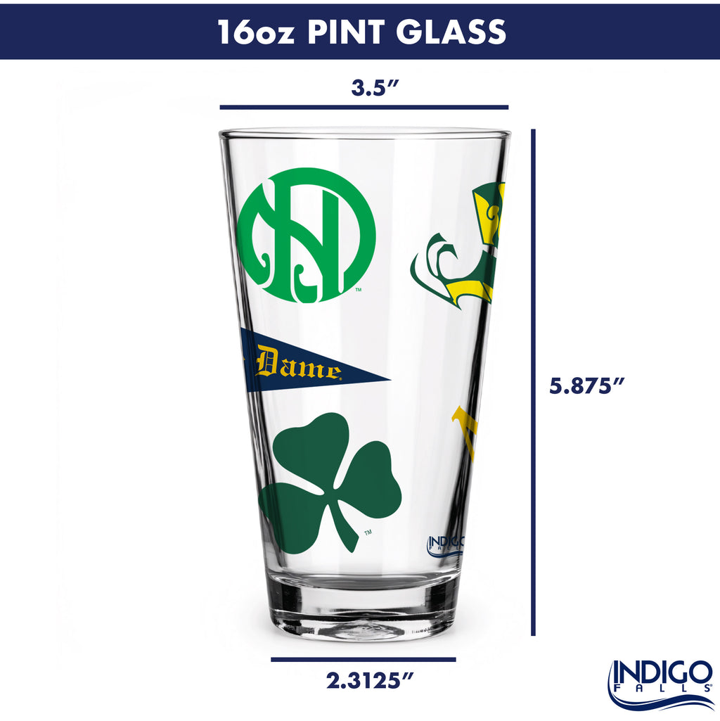 16oz Notre Dame Fighting Irish College Vault Medley Pint 2 Pack
