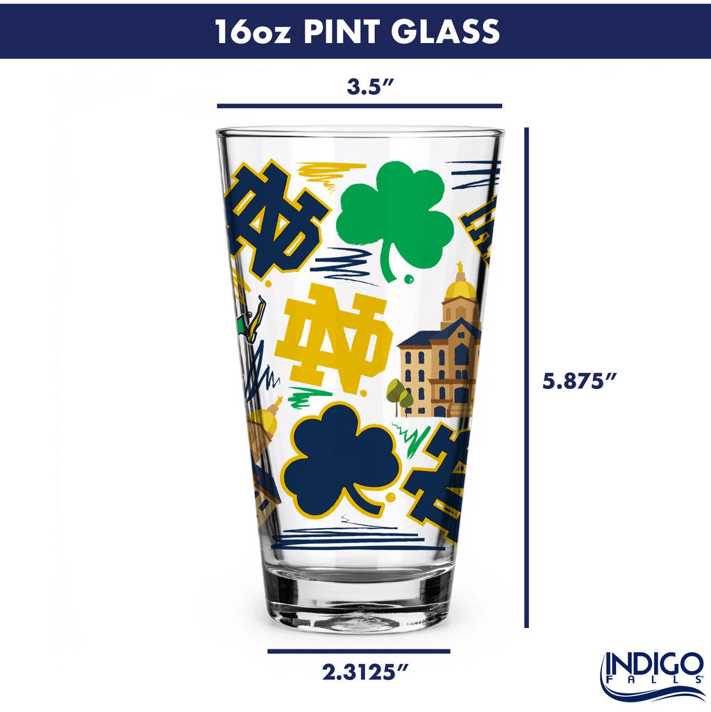 Set of 2 Notre Dame Fighting Irish Local 16oz Pints