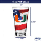 Set of 2 Miami Hurricanes 16oz Americana Pints