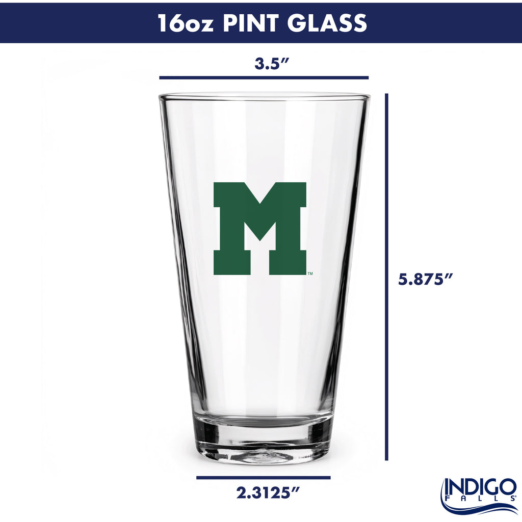 Set of 2 Miami Hurricanes College Vault Sketch 16oz Pints