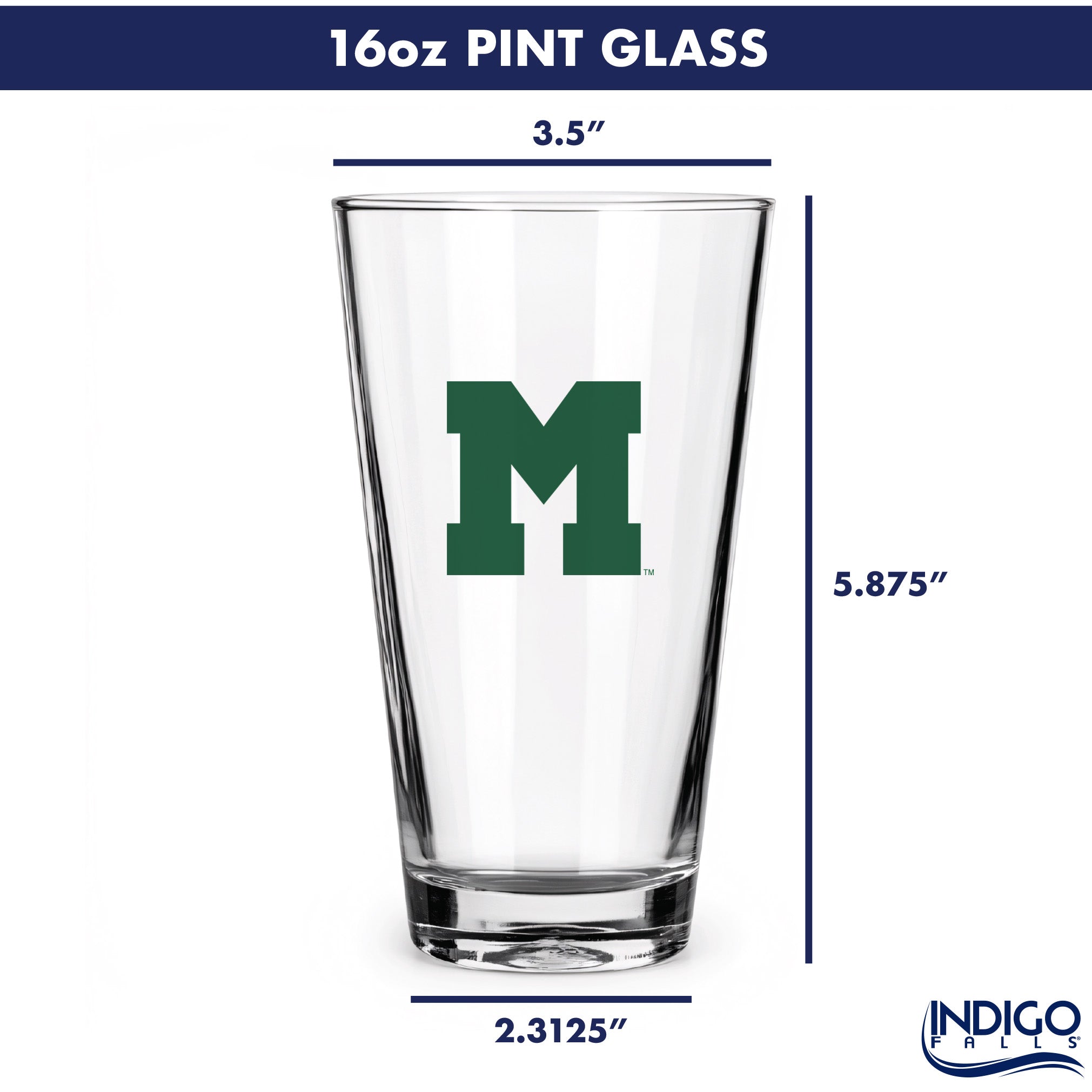Set of 2 Miami Hurricanes College Vault Sketch 16oz Pints