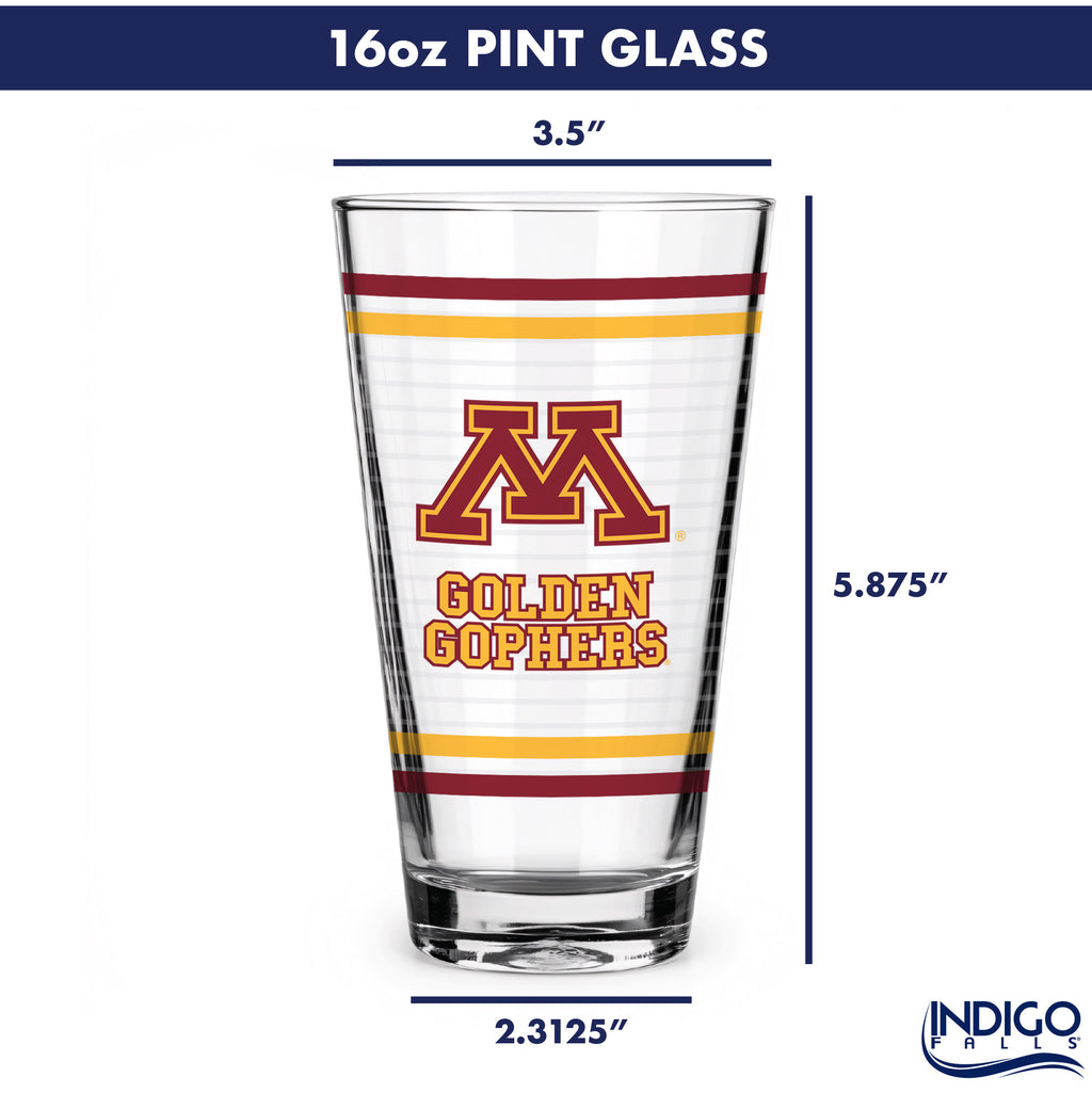 Set of 2 Minnesota Golden Gophers 16oz Ring Pints
