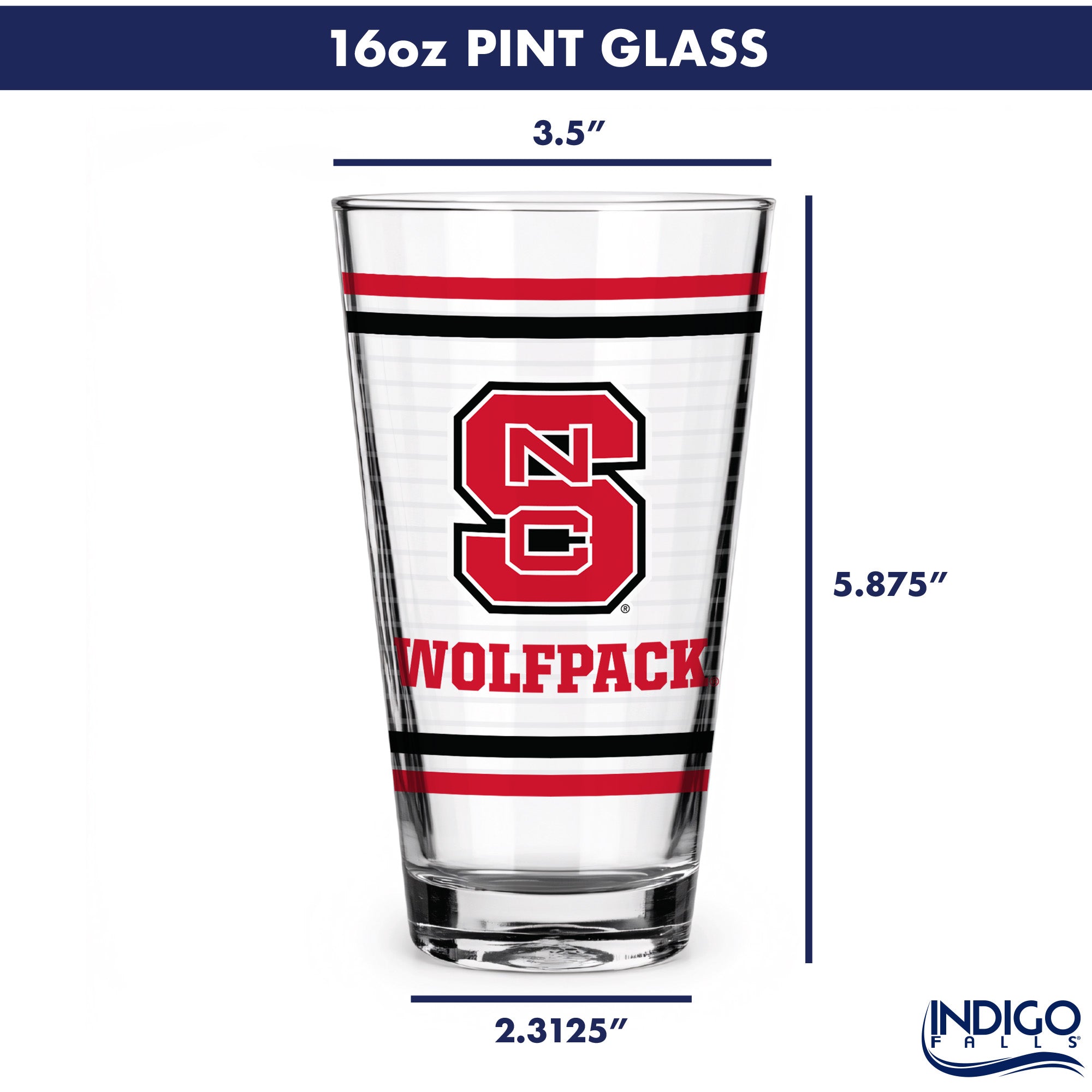 Set of 2 NC State Wolfpack 16oz Ring Pints