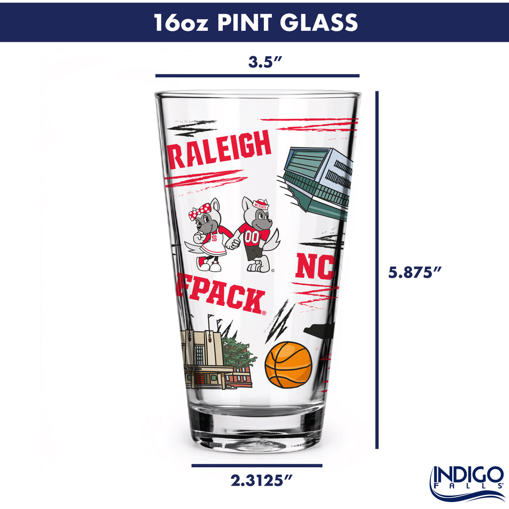 Set of 2 NC State Wolfpack Local 16oz Pints