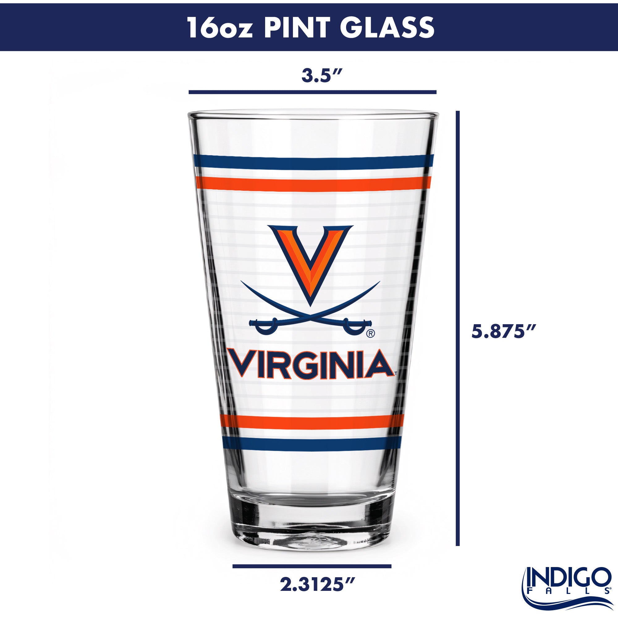 Set of 2 Virginia Cavaliers 16oz Ring Pints