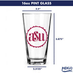 Set of 2 Arizona State Sun Devils College Vault Sketch 16oz Pints