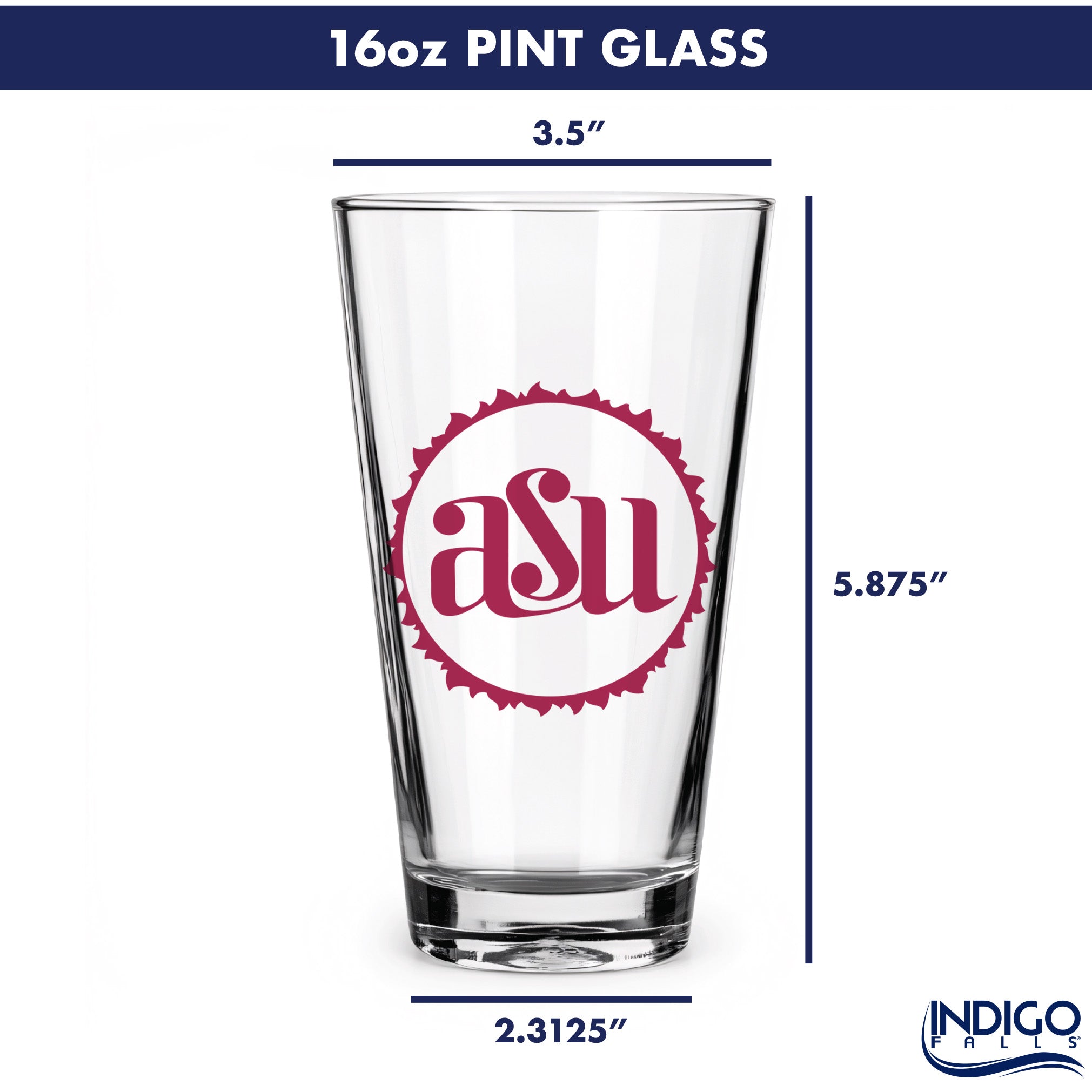 Set of 2 Arizona State Sun Devils College Vault Sketch 16oz Pints