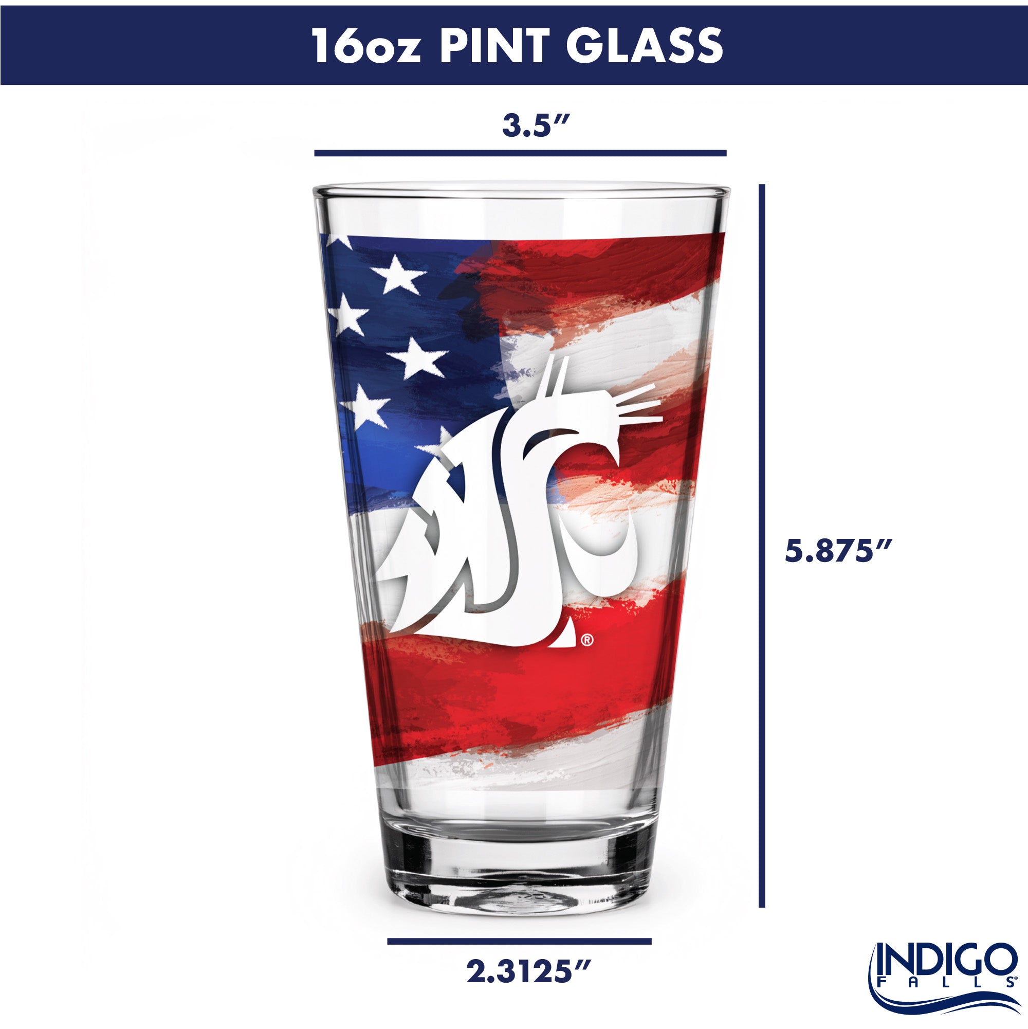 Set of 2 Washington State Cougars 16oz Americana Pints