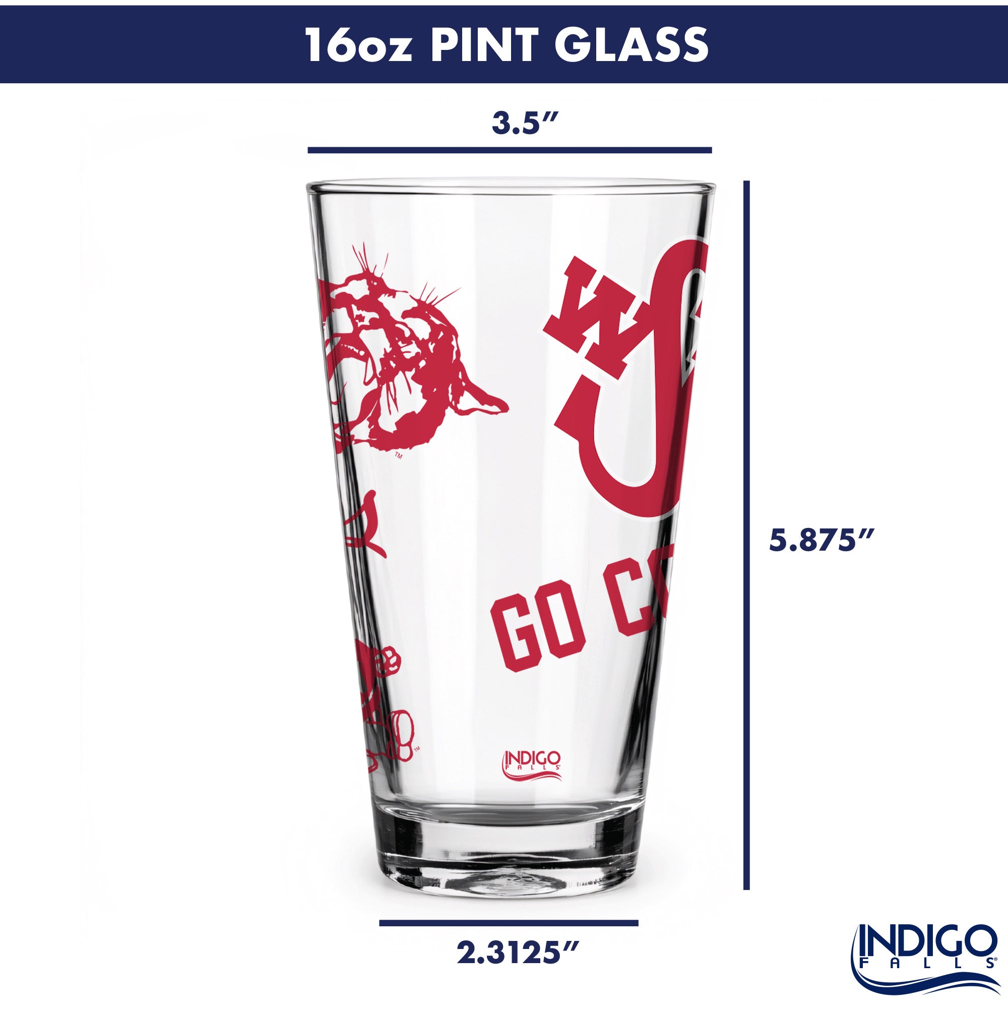 16oz Washington State Cougars College Vault Medley Pint 2 Pack