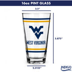 Set of 2 West Virginia Mountaineers 16oz Ring Pints
