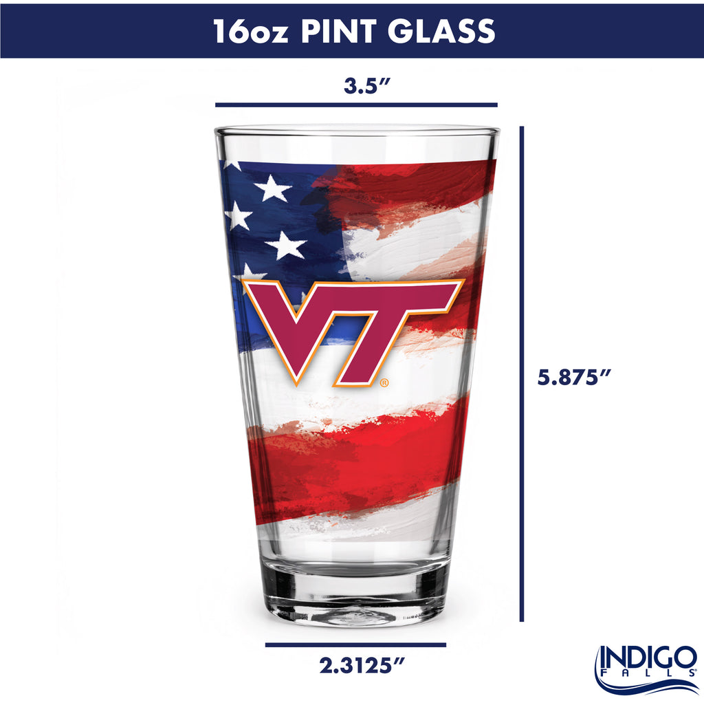 Set of 2 Virginia Tech Hokies 16oz Americana Pints