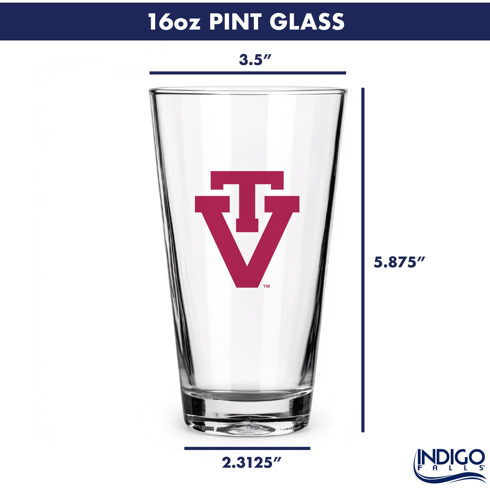 Set of 2 Virginia Tech Hokies College Vault Sketch 16oz Pints