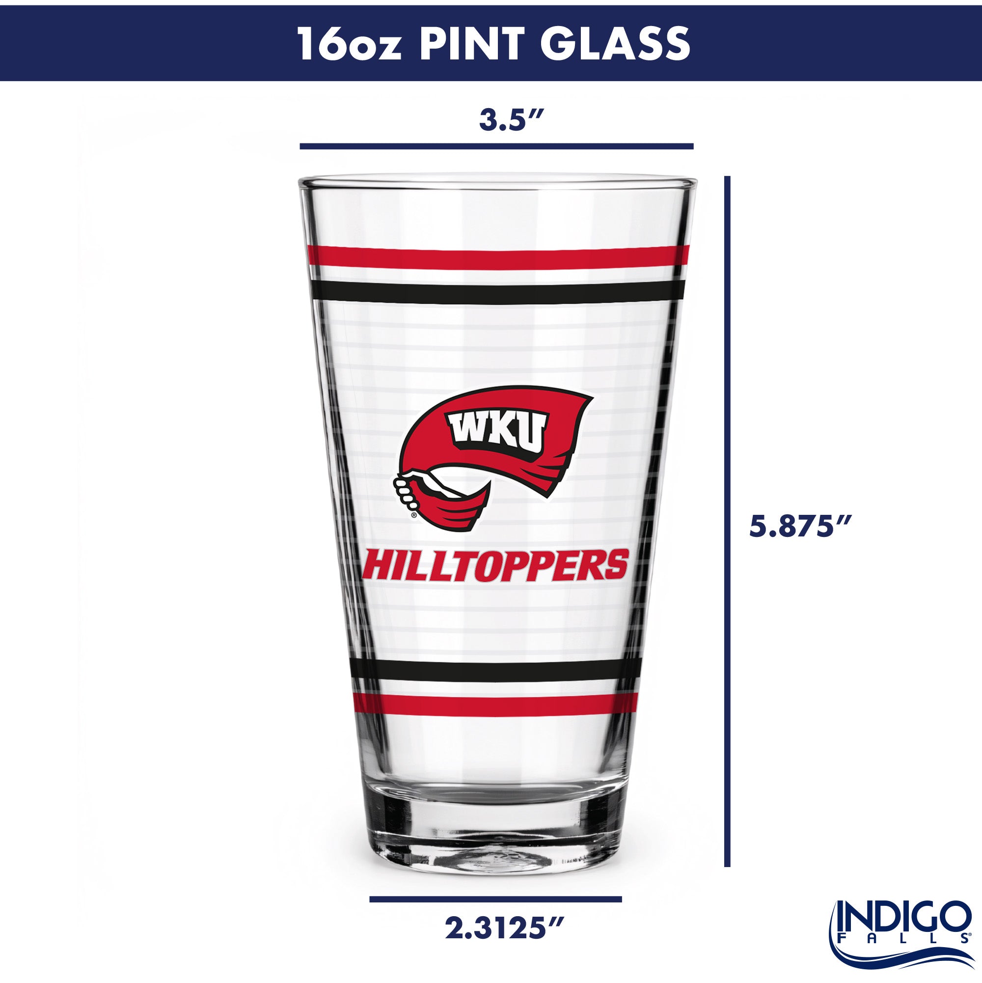 Set of 2 Western Kentucky Hilltoppers 16oz Ring Pints