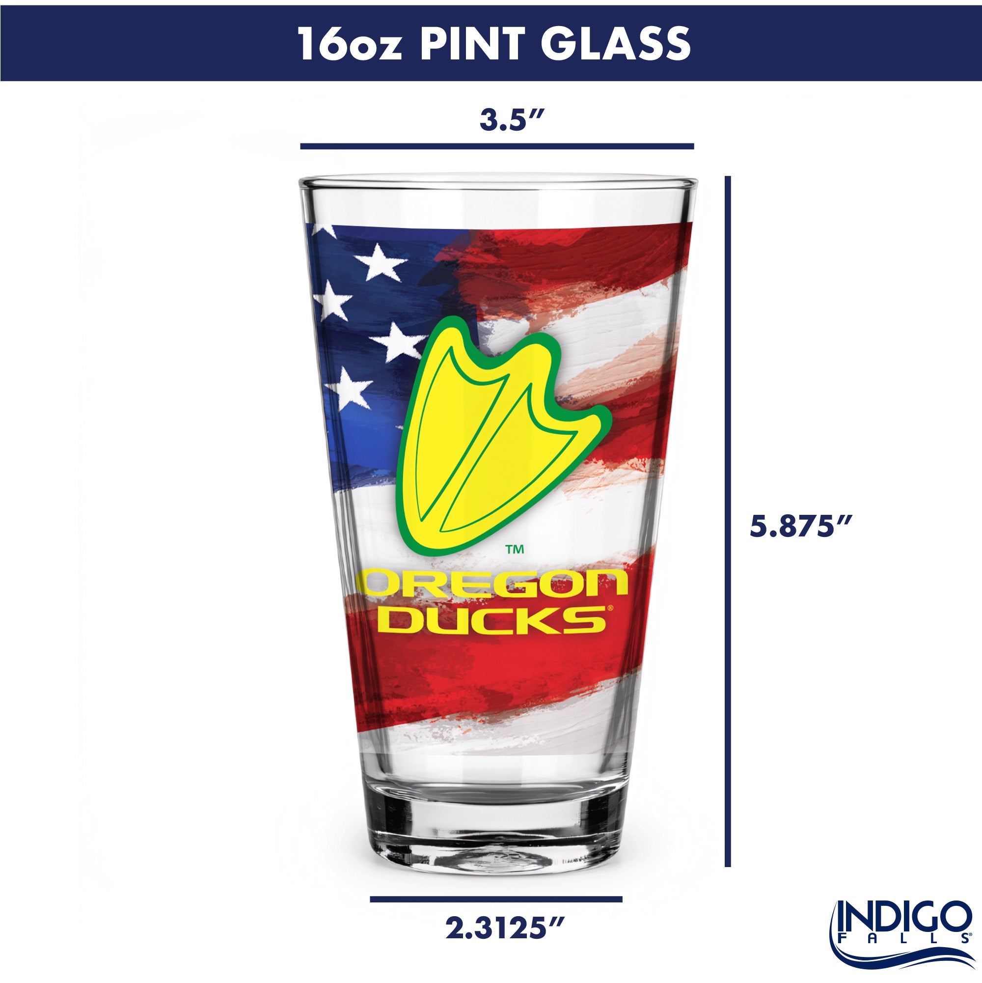 Set of 2 Oregon Ducks 16oz Americana Pints