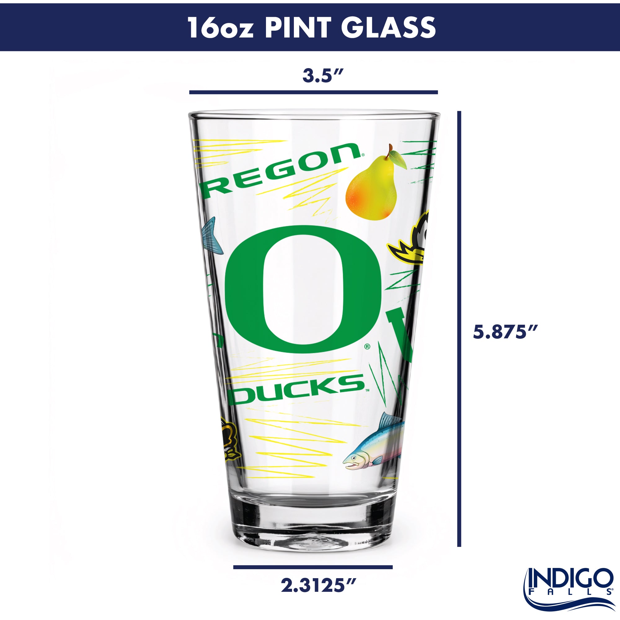 Set of 2 Oregon Ducks Local 16oz Pints