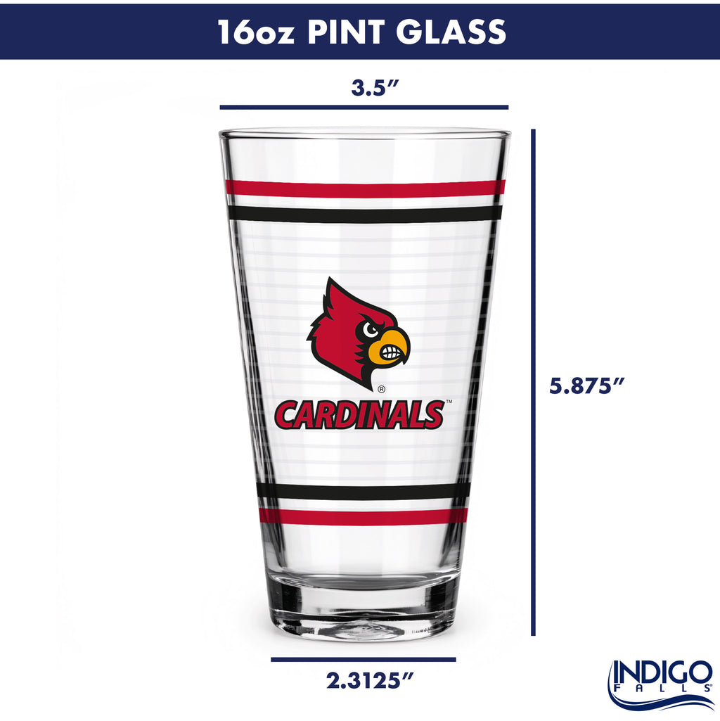 Set of 2 Louisville Cardinals 16oz Ring Pints