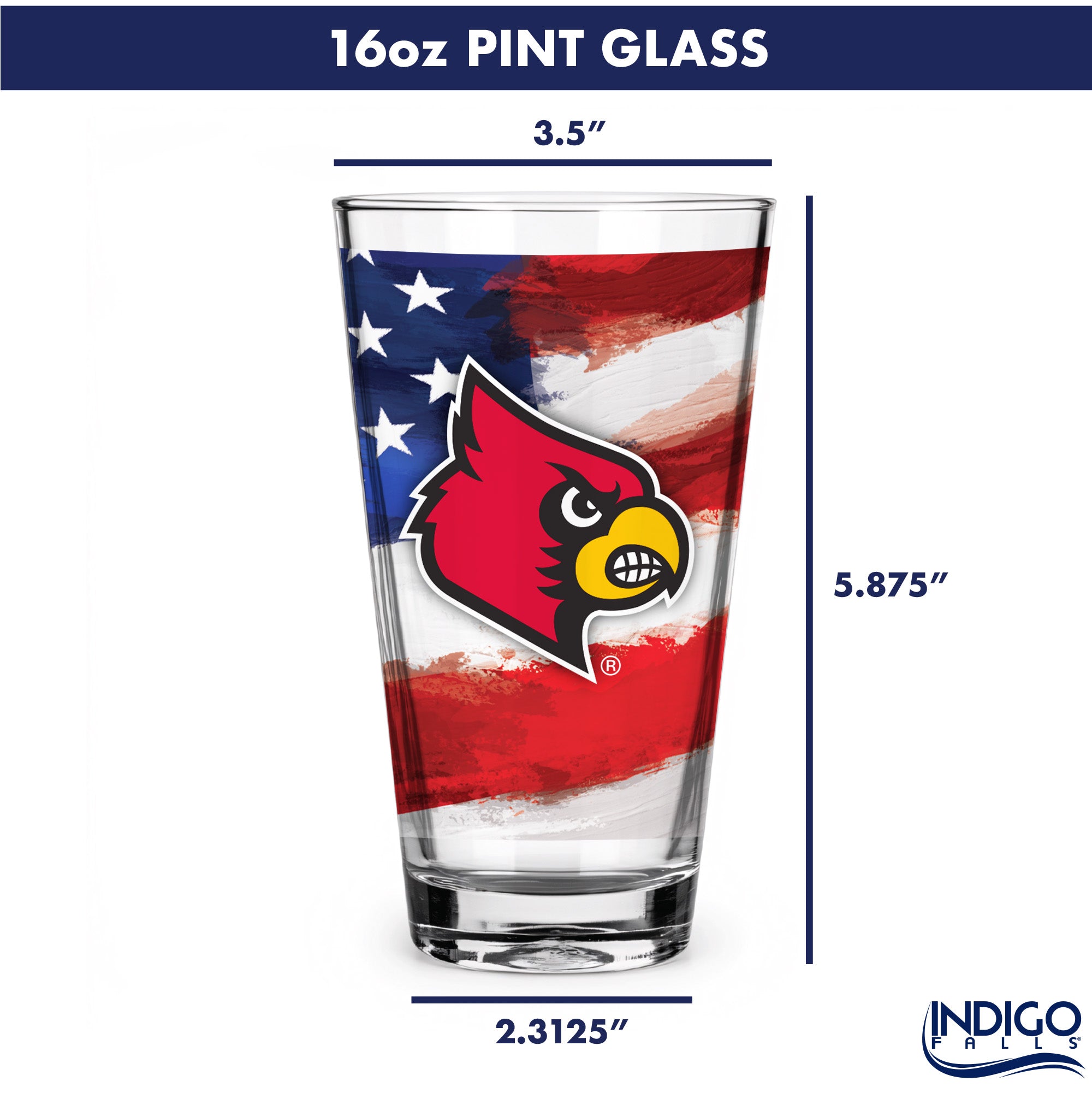 Set of 2 Louisville Cardinals 16oz Americana Pints
