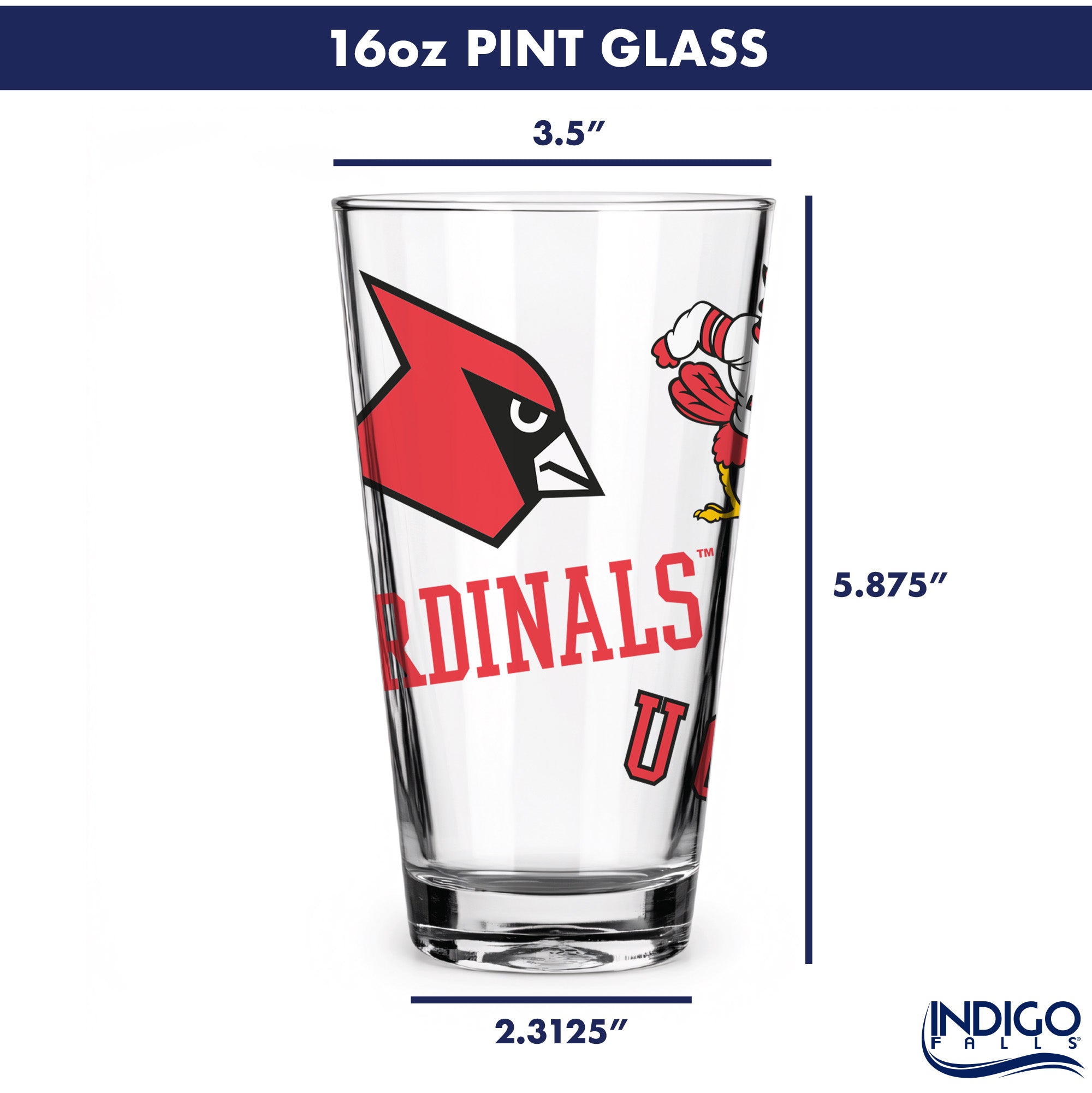 16oz Louisville Cardinals College Vault Medley Pint 2 Pack