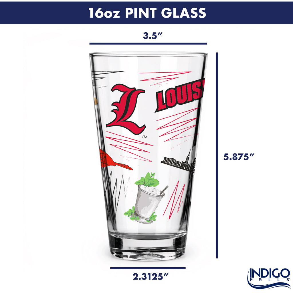 Set of 2 Louisville Cardinals Local 16oz Pints
