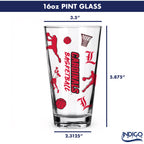 Set of 2 Louisville Cardinals Basketball Sketch 16oz Pints
