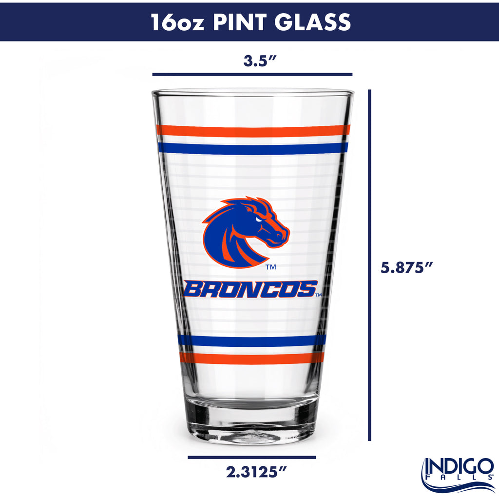 Set of 2 Boise State Broncos 16oz Ring Pints