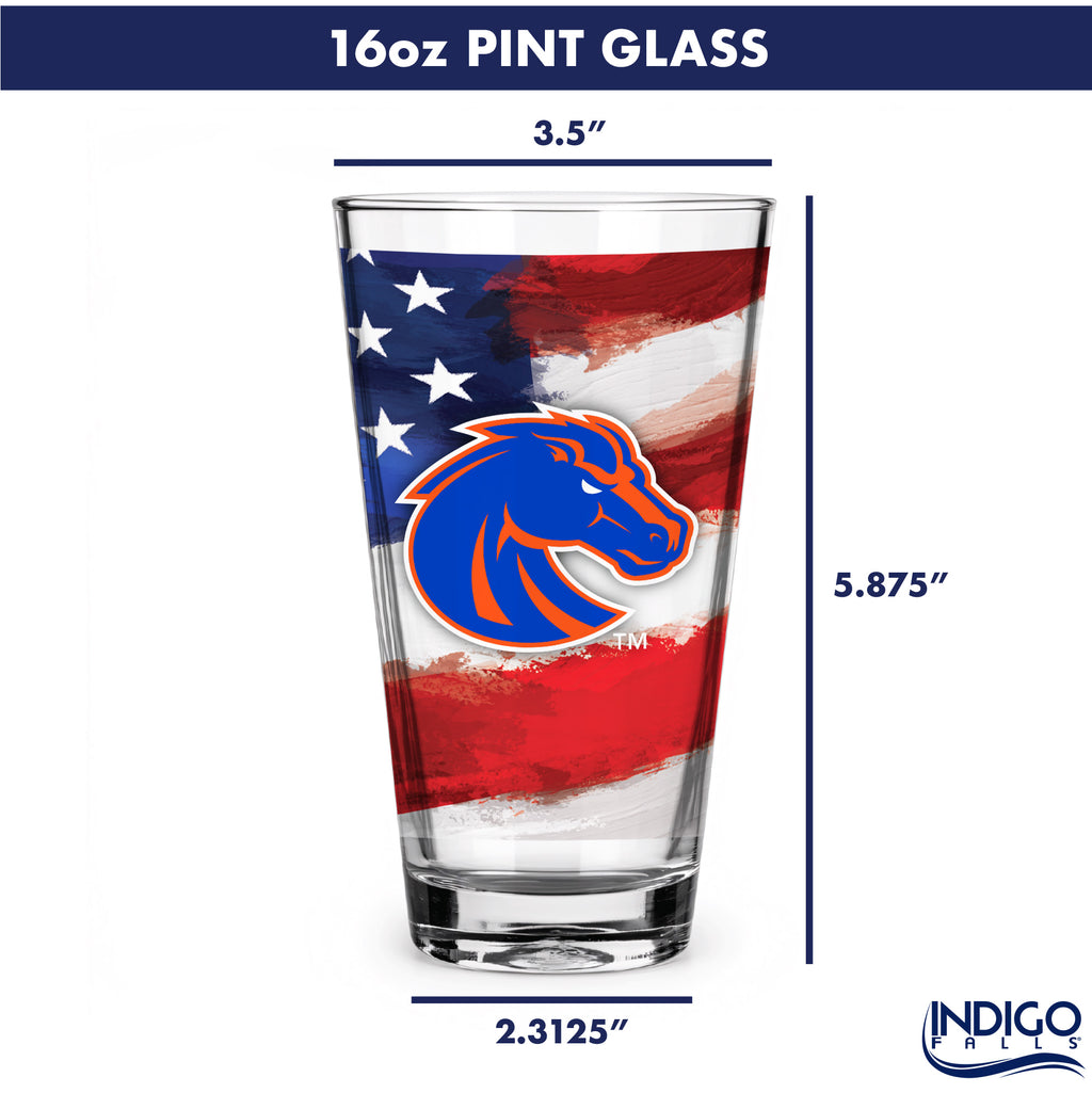Set of 2 Boise State Broncos 16oz Americana Pints