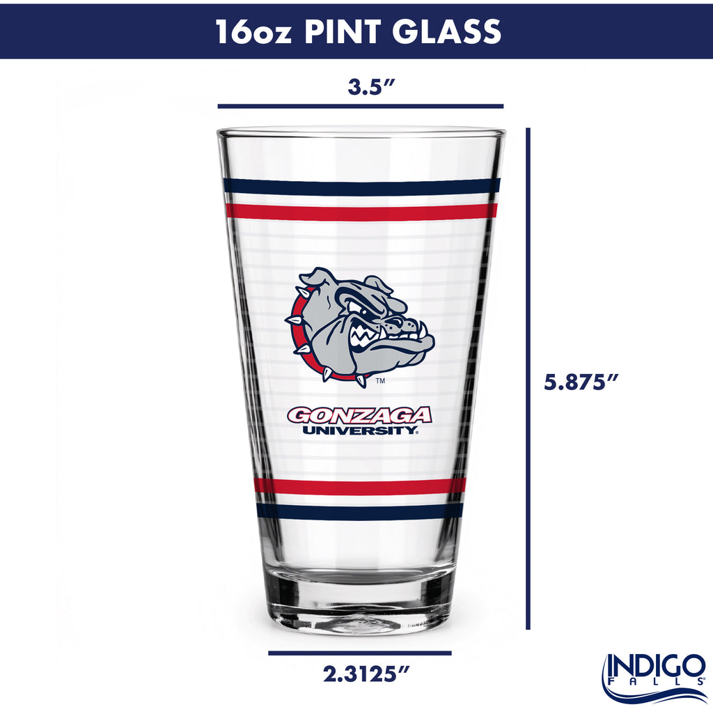Set of 2 Gonzaga Bulldogs 16oz Ring Pints